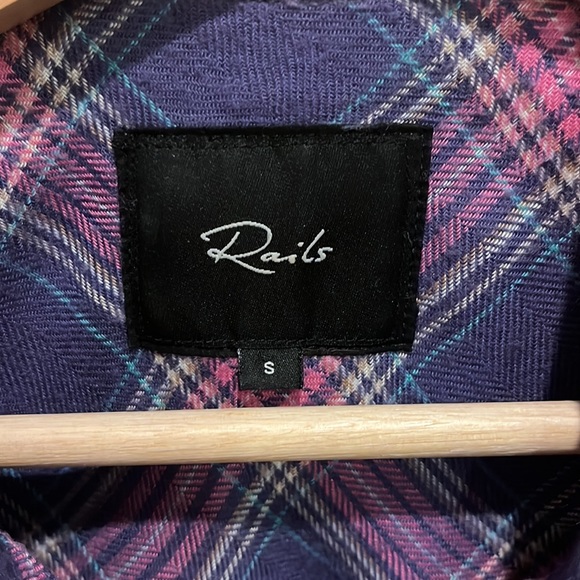 Rails, size small, super soft button down long sleeve. Pink and purple plaid. - Picture 5 of 6